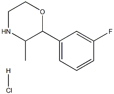 2-(3-氟苯基)-3-甲基吗啉盐酸盐, 1803562-83-5, 结构式
