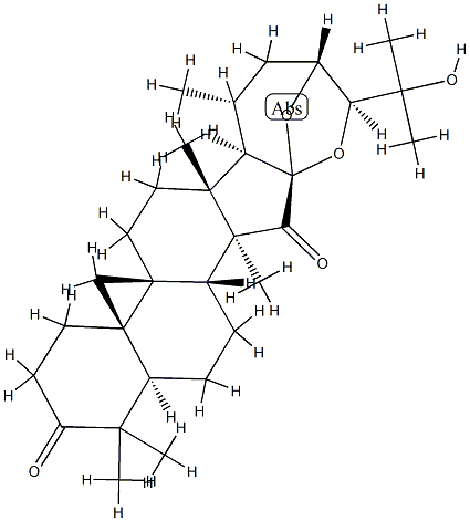 (23R,24S)-16,23:16α,24-ジエポキシ-25-ヒドロキシ-9β,19-シクロ-5α-ラノスタン-3,15-ジオン 化学構造式