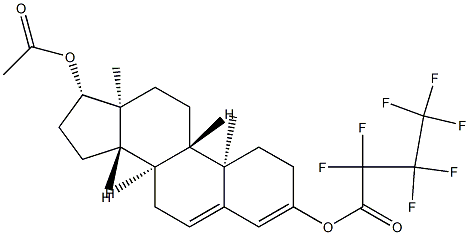 アンドロスタ-3,5-ジエン-3,17β-ジオール17-アセタート3-(ヘプタフルオロブチラート) 化学構造式