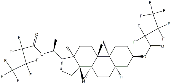 (20S)-5β-プレグナン-3α,20-ジオールビス(ヘプタフルオロブチラート) 化学構造式
