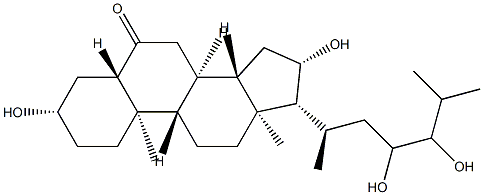 3β,16β,23,24-Tetrahydroxy-5α-cholestan-6-one 结构式