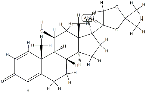 (20R)-11β,17-Dihydroxy-20,21-[isopropylidenebisoxy]pregna-1,4-dien-3-one Structure