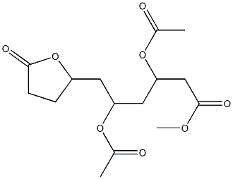 テトラヒドロ-β,δ-ジ(アセチルオキシ)-5-オキソ-2-フランヘキサン酸メチル 化学構造式