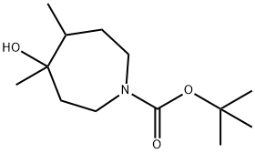 叔-丁基 4-羟基-4,5-二甲基吖庚环-1-甲酸基酯 结构式