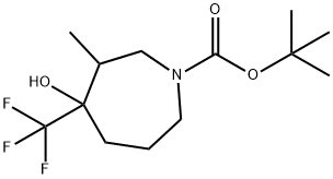 4-ヒドロキシ-3-メチル-4-(トリフルオロメチル)アゼパン-1-カルボン酸TERT-ブチル 化学構造式