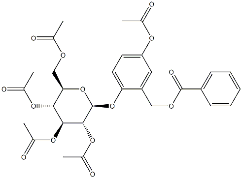 2-[(Benzoyloxy)methyl]-4-acetyloxyphenyl 2-O,3-O,4-O,6-O-tetraacetyl-β-D-glucopyranoside,18265-35-5,结构式