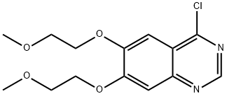 4-氯-6,7-二(2-甲氧基乙氧基)喹唑啉, 183322-18-1, 结构式