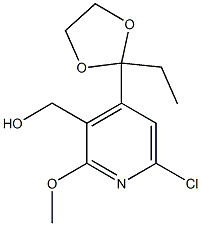 6-CHLORO-4-(2-ETHYL-1,3-DIOXOLAN-2-YL)-2-METHOXYPYRIDIN-3-YL]METHANOL 化学構造式