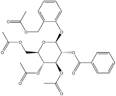 2-(Acetoxymethyl)phenyl β-D-glucopyranoside 2-benzoate 3,4,6-triacetate Struktur