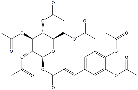 1-O-[3-[3,4-Bis(acetyloxy)phenyl]propenoyl]-β-D-glucopyranose 2,3,4,6-tetraacetate Structure