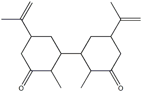 2,2'-ジメチル-5,5'-ビス(1-メチルエテニル)-3,3'-ビシクロヘキサン-1,1'-ジオン 化学構造式