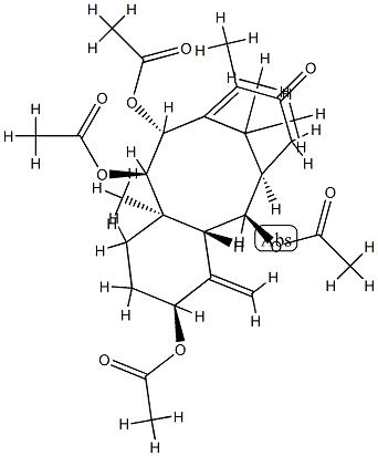 (1R)-2α,5α,9α,10β-テトラアセトキシタキサ-4(20),11-ジエン-13-オン 化学構造式