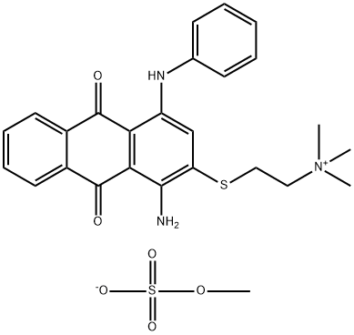 Ethanaminium, 2-[[1-amino-9,10-dihydro- 9,10-dioxo-4-(phenylamino)-2-anthracenyl]thio]-N,N ,N-trimethyl-, methyl sulfate Structure