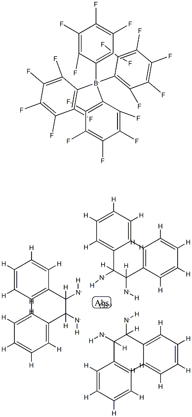 delta-Tris[(1S,2S)-1,2-diphenyl-1,2-ethanediamine]cobalt(III) chloride tetrakis(2,3,4,5,6-pentafluorophenyl)borate trihydrate SKJ-3 化学構造式