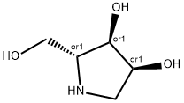 REL-(2R,3R,4S)-2-(羟基甲基)-3,4-吡咯烷二醇 结构式