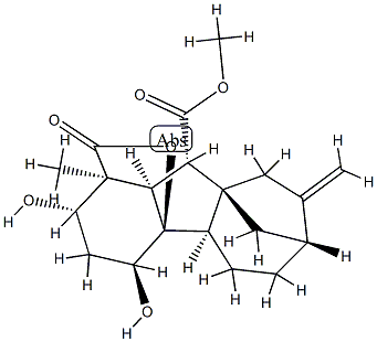 (4bβ)-1-Methyl-8-methylene-1α,4aα-(carbonyloxy)-2β,4α-dihydroxygibbane-10β-carboxylic acid 10-methyl ester 结构式