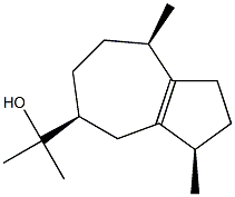 [3R,(+)]-1,2,3,4,5,6,7,8-オクタヒドロ-α,α,3β,8β-テトラメチル-5β-アズレンメタノール 化学構造式