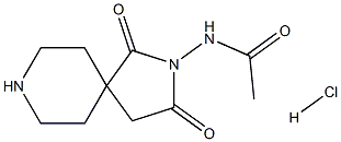 AcetaMide,N-(1,3-dioxo-2,8-diazaspiro[4.5]dec-2-yl)-, (Hydrochloride) (1:1),187344-86-1,结构式
