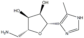 D-Ribitol, 5-amino-1,4-anhydro-5-deoxy-1-C-(5-methyl-1H-imidazol-4-yl)-, (1S)- (9CI) 结构式