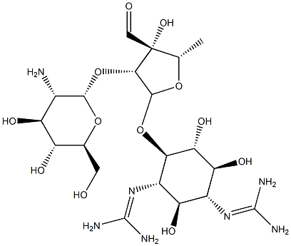 19022-67-4 4-O-[2-O-(2-Amino-2-deoxy-α-L-glucopyranosyl)-5-deoxy-3-formyl-α-L-lyxofuranosyl]-N,N'-bis(aminoiminomethyl)-D-streptamine