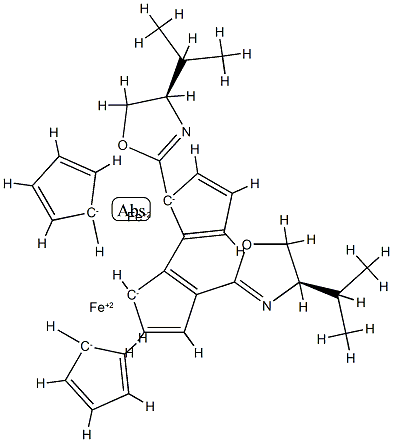 (S,S'')-2,2''-双[(S)-4-异丙基恶唑啉-2-基]-1,1''-双二茂铁,190601-12-8,结构式