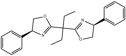 (4S,4′S)-(-)-2,2′-(3-亚戊基)双(4-苯基噁唑啉),190791-28-7,结构式