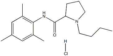 2,4,6-Trimethylanylide-1-butylpyrrolidinecarbonoic 2-acid hydrochloride 化学構造式