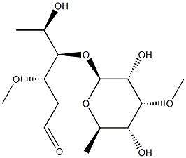 4-O-(6-デオキシ-3-O-メチル-β-D-アロピラノシル)-3-O-メチル-2,6-ジデオキシ-D-ribo-ヘキソース 化学構造式