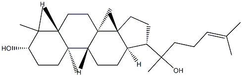 (20ξ)-ダンマラ-24-エン-3β,20-ジオール 化学構造式