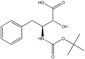 (2RS,3S)-3-叔丁氧羰酰氨基-2-羟基-4-苯丁酸, 结构式