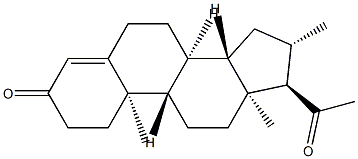 (17α)-16β-メチルプレグナ-4-エン-3,20-ジオン 化学構造式