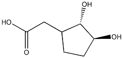 Cyclopentaneacetic acid, 2,3-dihydroxy-, (2R,3R)-rel- (9CI) 结构式