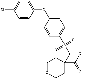 2H-Pyran-4-carboxylic acid, 4-[[[4-(4-chlorophenoxy)phenyl]sulfonyl]Methyl]tetrahydro-, Methyl ester Struktur