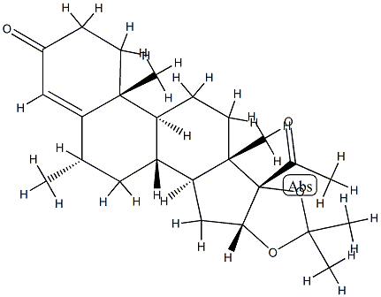 16-.alpha., 17-dihydroxy-6-.alpha.-methylpregn-4-ene-3,20-dione, cycli c acetal with acetone 结构式