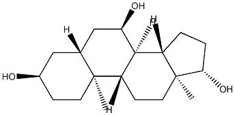 5α-アンドロスタン-3α,7α,17β-トリオール 化学構造式