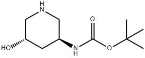 tert-butyl rac-[(3S,5S)-5-hydroxy-3-piperidinyl]carbamate 结构式