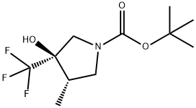 Trans-Tert-Butyl 3-Hydroxy-4-Methyl-3-(Trifluoromethyl)Pyrrolidine-1-Carboxylate(WX641222) Structure