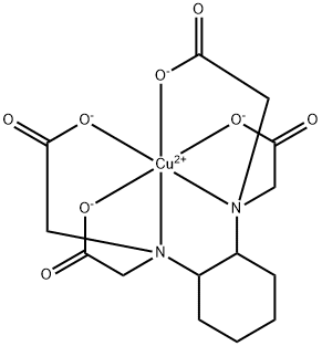 trans-[[N,N'-cyclohexane-1,2-diylbis[N-(carboxymethyl)glycinato]](4-)-N,N',O,O',ON,ON']cuprate(2-) 结构式