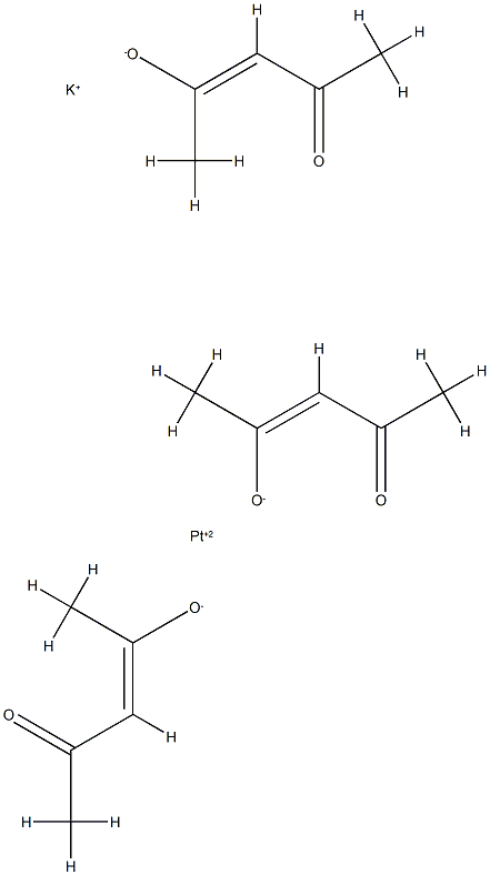 potassium bis(1-acetyl-2-oxopropyl)(pentane-2,4-dionato-O,O')platinate ,19426-59-6,结构式