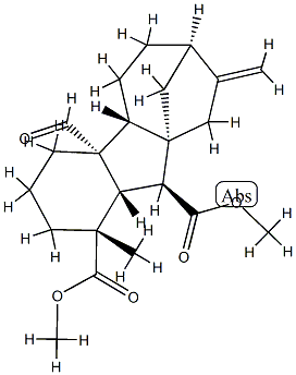 4aα-ホルミル-1-メチル-8-メチレンギバン-1α,10β-ジカルボン酸ジメチル 化学構造式