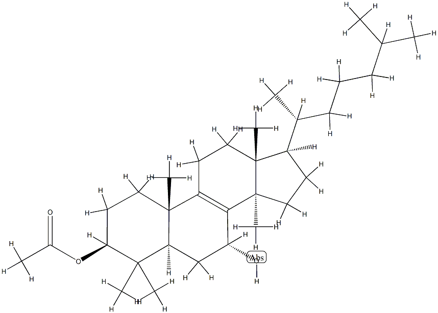 5α-Lanost-8-ene-3β,7α-diol 3-acetate 结构式