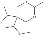 5β-イソプロピル-5α-(1-メトキシエチル)-2β-メチル-1,3-ジオキサン 化学構造式