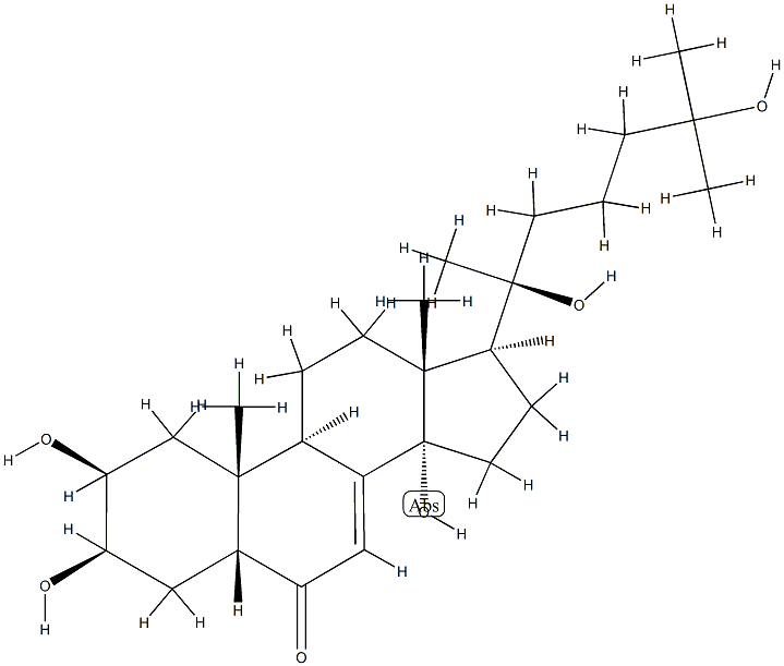 (+)-2β,3β,14,20,25-ペンタヒドロキシ-5β-コレスタ-7-エン-6-オン 化学構造式