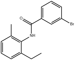 3-bromo-N-(2-ethyl-6-methylphenyl)benzamide 化学構造式