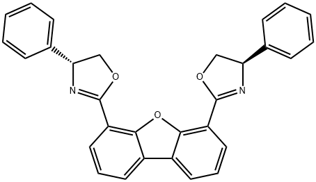 (4R,4'R)-2,2'-(4,6-Dibenzofurandiyl)bis[4,5-dihydro-4-phenyloxazole] Structure