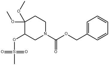 Benzyl 4,4-Dimethoxy-3-((Methylsulfonyl)Oxy)Piperidine-1-Carboxylate(WXC02055) 化学構造式