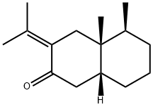 (8aβ)-デカヒドロ-3-(1-メチルエチリデン)-4aβ,5β-ジメチルナフタレン-2-オン 化学構造式