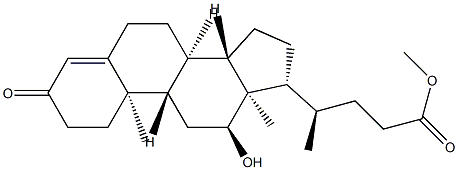 12α-ヒドロキシ-3-オキソコラ-4-エン-24-酸メチル 化学構造式