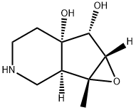 5aH-Oxireno[4,5]cyclopenta[1,2-c]pyridine-5a,6-diol,octahydro-1a-methyl-,[1aR-(1a-alpha-,1b-bta-,5a-bta-,6-bta-,6a-alpha-)]-(9CI) Struktur