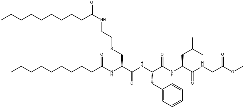 19729-26-1 3-[[2-(1-Oxodecylamino)ethyl]thio]-N-(1-oxodecyl)-L-Ala-L-Phe-L-Leu-Gly-OMe